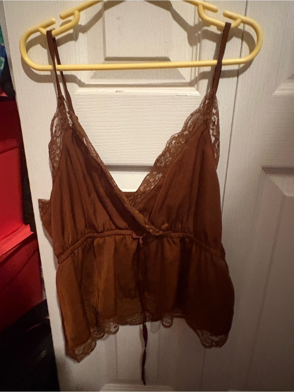American Eagle Outfitters Brown Lace-Trim V-Neck Cami